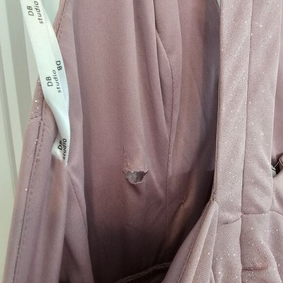 David's Bridal Glitter Knit Dress Womens Size 6 Wrap Prom Formal Wedding Maxi - Picture 9 of 13